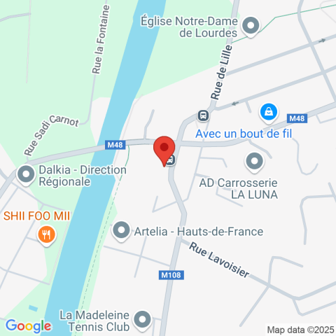 Carte Google Maps affichant la position de la structure