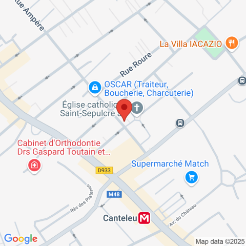 Carte Google Maps affichant la position de la structure