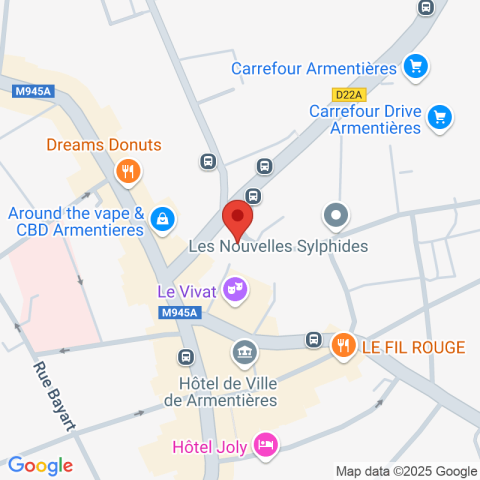 Carte Google Maps affichant la position de la structure