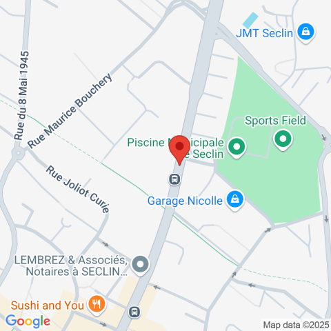 Carte Google Maps affichant la position de la structure