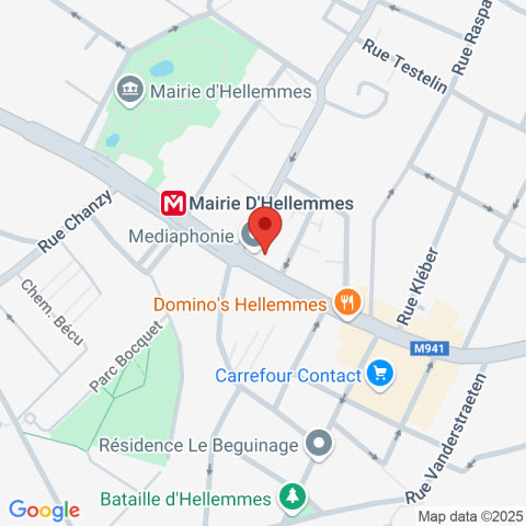 Carte Google Maps affichant la position de la structure