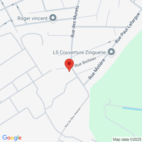 Carte Google Maps affichant la position de la structure